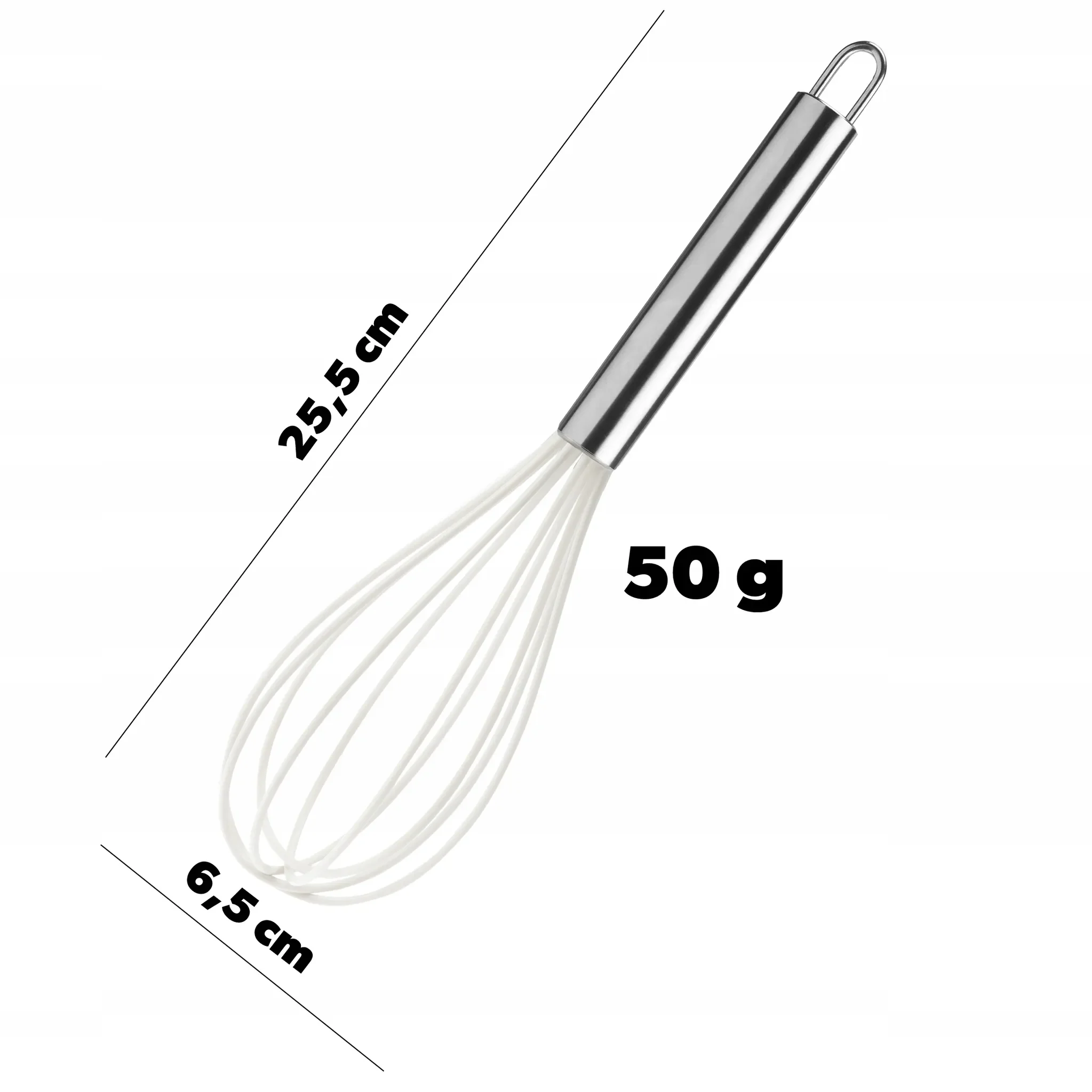 KADAX Handschneebesen "Tayral" – Silikon & Edelstahl, Weiß, 30 cm